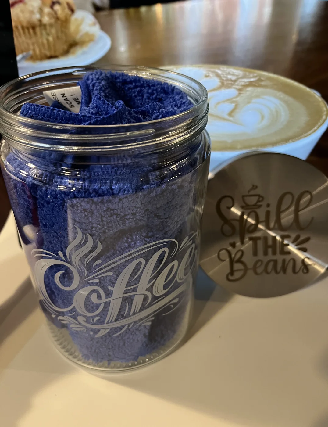 Personalized coffee gift jar with engraved lid