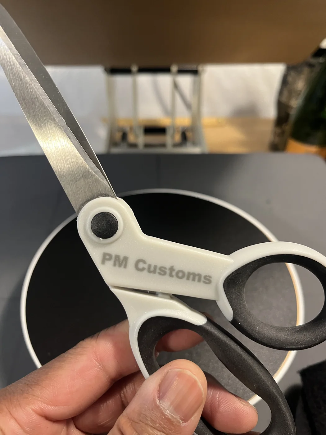 Personalized scissors with custom engraved handle