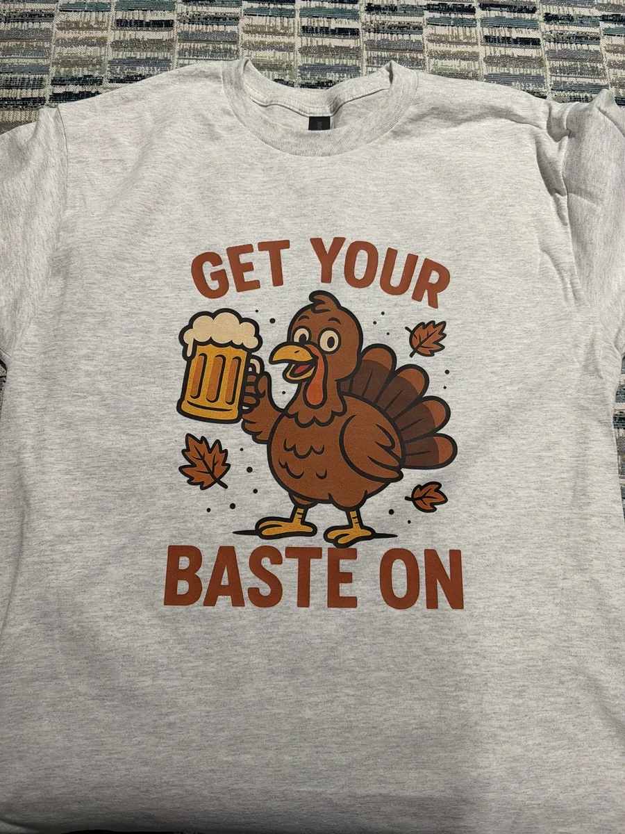 Custom printed Thanksgiving turkey shirt