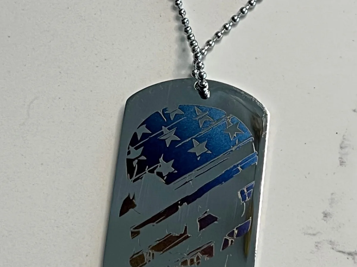 Custom printed personalized dog tag necklace